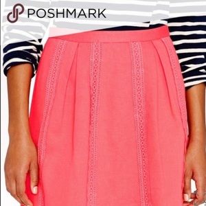 J Crew Lace Stripe Cotton Mini Skirt Size 0​​​
